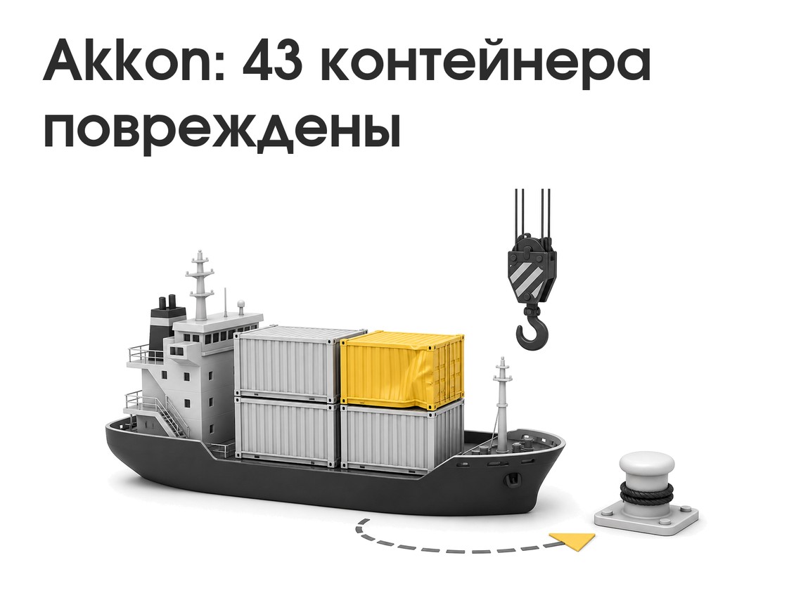 Akkon Lines: 43 повреждённых контейнера на RMS Team